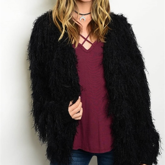 BLACK FRINGE CARDIGAN - Picture 2 of 3